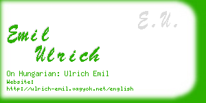 emil ulrich business card